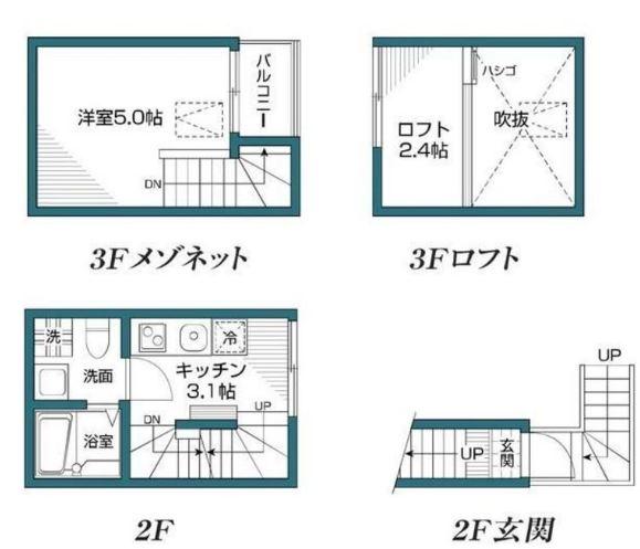 グランエッグス三軒茶屋204の間取り