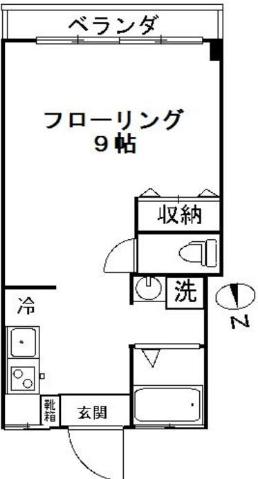 祐天寺コーポ505の間取り