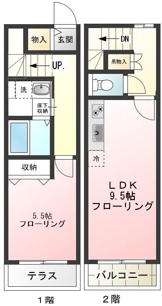 メゾネットオリオン102の間取り