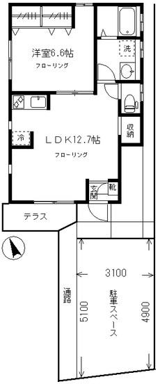 下馬フラット101の間取り