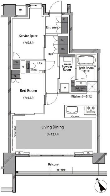 RISINGSUN　恵比寿二丁目BRANZ206の間取り