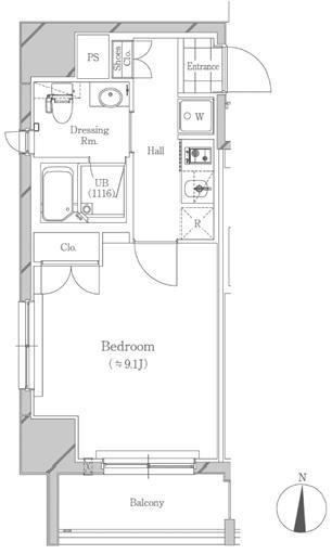 フトゥールス南麻布204の間取り