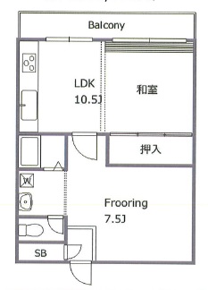 世田谷三宿マンション405の間取り