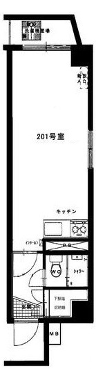 アパートメント・ザ・オハラ201の間取り