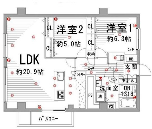 渋谷マンションウェルス402の間取り