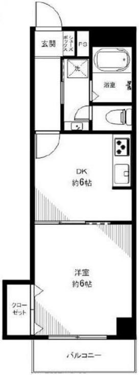 朝日高輪マンション403の間取り