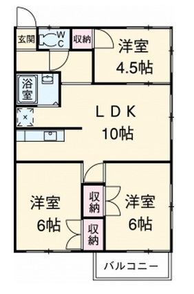 カメダアパート201の間取り