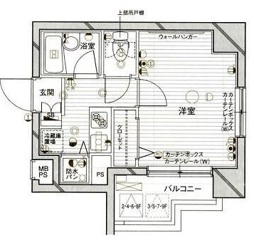 パークウェル麻布十番弐番館704の間取り