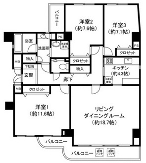 グランドメゾン池尻402の間取り