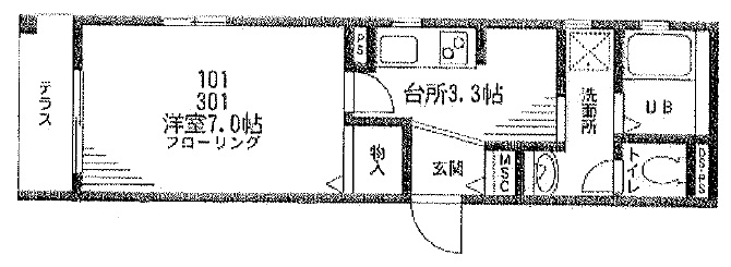 ヴァルベール欅301の間取り