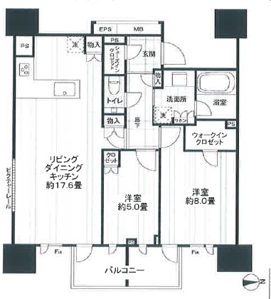 ブランズ東麻布1403の間取り