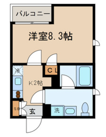 フラット太子堂304の間取り