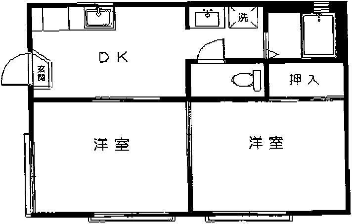 クレール三宿B棟201の間取り