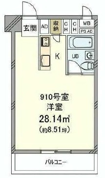 ニュー渋谷コーポラス910の間取り