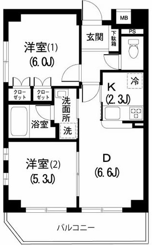 グレイスコート深沢102の間取り