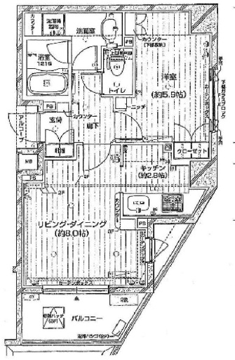 ジェイパーク駒場206の間取り