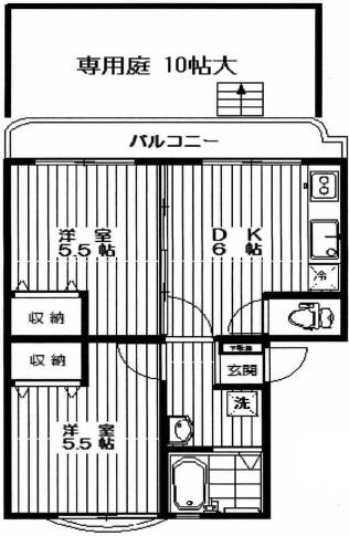 世田谷サニーハイム21号室の間取り