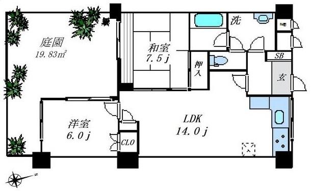 ソフトタウン南青山105の間取り