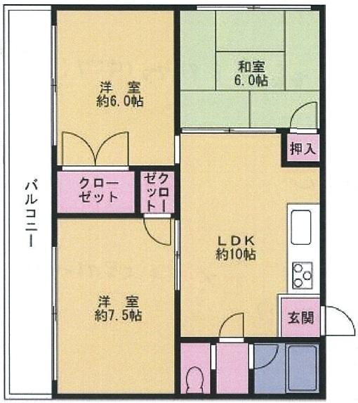 福々駒沢マンション305の間取り