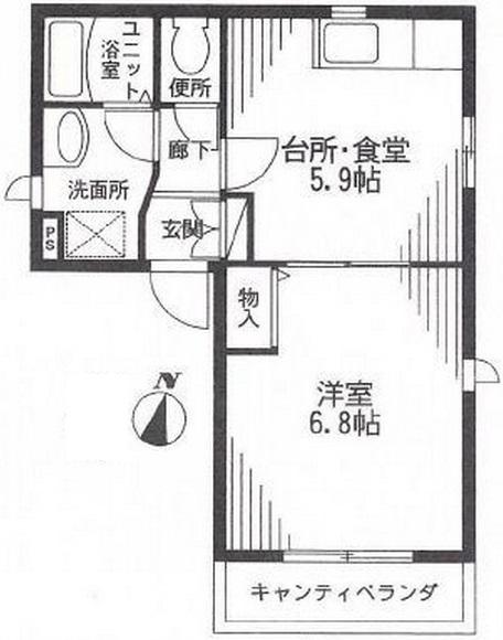 レディオ青葉台201の間取り