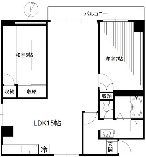 下馬スカイマンション305の間取り