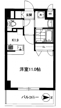 ビューコート恵比寿205の間取り