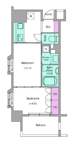レジディア池尻大橋1301の間取り