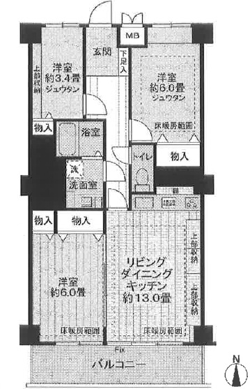 広尾マンション416の間取り