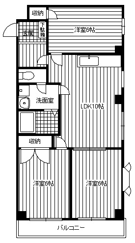 パークハイツ池尻302の間取り