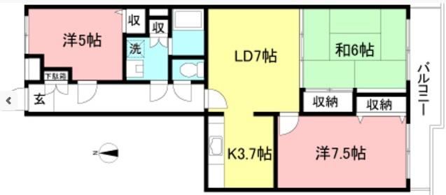 ヒルズ大橋402の間取り