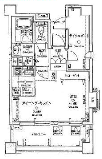 ルモンド恵比寿9階部分の間取り