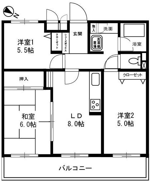 上馬シティハウス303の間取り