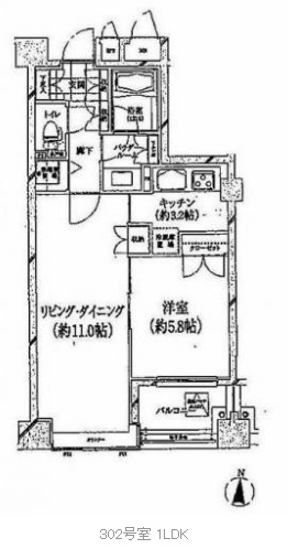 グリーンテラス世田谷302の間取り