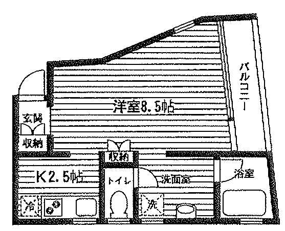 アパートメント千曲202の間取り