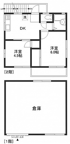 池亀アパート1・2階の間取り