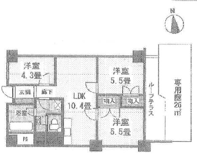 自由ヶ丘センチュリーマンション101の間取り