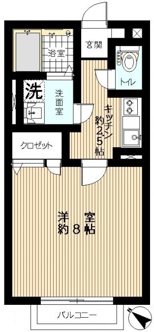 シャーレック祐天寺102の間取り