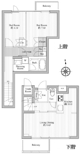 エルシエロ目黒本町203の間取り