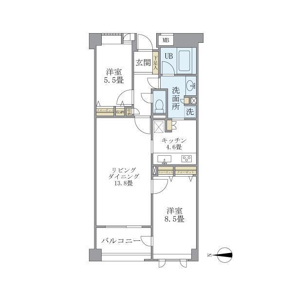 アパートメンツ東山203の間取り