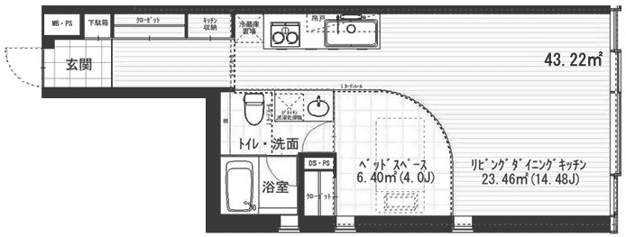 LunaRossa渋谷4Cの間取り