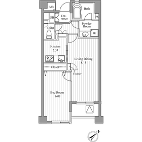 グランドパーク中目黒204の間取り