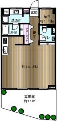 自由が丘第五コーポ110の間取り