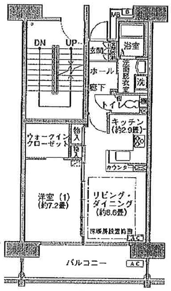 アクティ三軒茶屋5-302の間取り