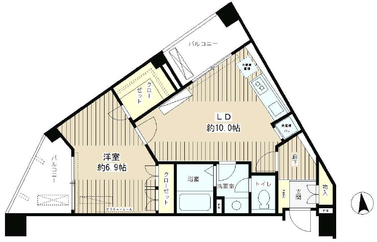 ボヌール麻布十番201の間取り