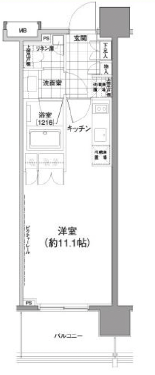 パークハビオ渋谷神山町1105の間取り