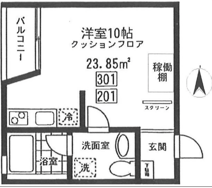 グラシュー・1301の間取り