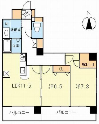 Kourt K11(コートKワンワン)503の間取り