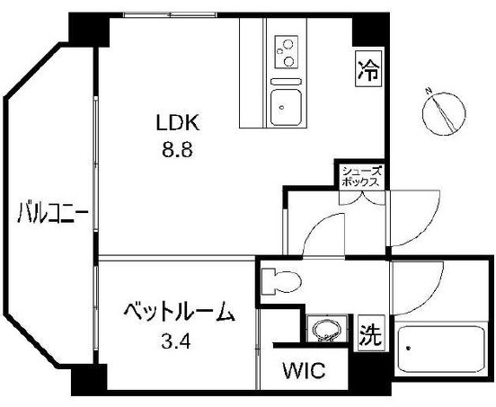 スタジオデン中目黒　STUDIO DEN 中目黒801の間取り