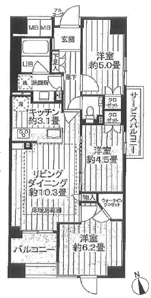 ファインレジデンス三田106の間取り