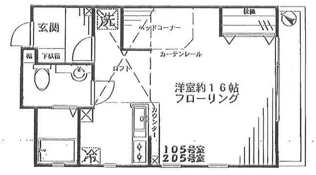 ヴィラ・ソレイユ205の間取り